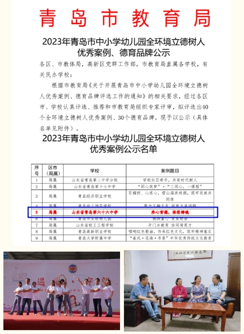 青岛六十六中2023年大事记